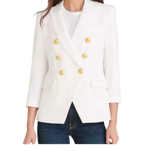 *Veronica Beard Empire Double Breasted Peak Lapel 3/4 Sleeve Dickey Blazer, Size 4