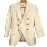 *Veronica Beard Empire Double Breasted Peak Lapel 3/4 Sleeve Dickey Blazer, Size 4