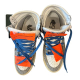 *Off-White 3.0 Off-Court Glittered Lace-Up High-Top Sneakers, Size 38