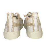 *NIB Chloe Lauren Leather Crochet Trim Lace-Up Low Top Sneakers w/Box, Size 40