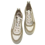 *NIB Chloe Lauren Leather Crochet Trim Lace-Up Low Top Sneakers w/Box, Size 40
