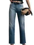 *AG Denim Brinley Japanese Denim Mid-Rise Straight Leg Raw Hem Jeans, Size 29 (8)