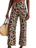 *Sezane Martin Linen & Cotton Nora Floral Print High Rise Straight Cropped Flare Pants, Size FR 34 (2)