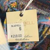 *NWT BELL Blake Cotton & Silk Block Print Bow Waist Tiered Mini Skirt, Size S
