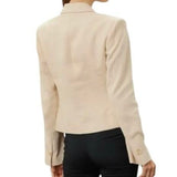 *NWT A.L.C. River Linen & Cotton Double Breasted Peak Lapel Cropped Blazer Jacket, Size 8