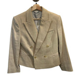 *NWT A.L.C. River Linen & Cotton Double Breasted Peak Lapel Cropped Blazer Jacket, Size 8