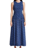 *Apiece Apart Siempre Floral Sleeveless Smocked Crew Neck Tank Maxi Dress, Size XS