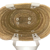 *FRAME Straw Woven Leather Trim Petite Mini Tote Bag