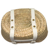 *FRAME Straw Woven Leather Trim Petite Mini Tote Bag