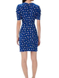 *NWT DVF Emilia Paint Dots Short Sleeve Tie Wrap Mini Dress, Size S