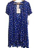 *NWT DVF Emilia Paint Dots Short Sleeve Tie Wrap Mini Dress, Size S
