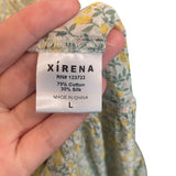 *XiRENA Lorraine Cotton & Silk Floral Tie Shoulder Strap Smocked Bodice Tiered Maxi Dress, Size L