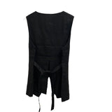 *NWT DISSH Alessia Linen Sleeveless Crew Neck Button-Up Tie Waist Vest Top, Size 12