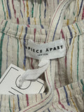 *Apiece Apart Tilton Lurex Stripe Elbow Sleeve Wide Neck Tiered Maxi Dress, Size M