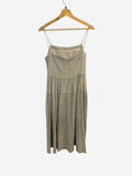 *Jeana Sohn Seersucker Gingham Cami Square Neck Tiered Midi Dress, Size M