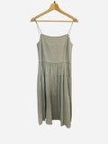 *Jeana Sohn Seersucker Gingham Cami Square Neck Tiered Midi Dress, Size M