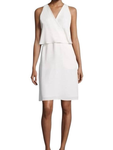 *NWT Theory Osteen Silk Crepe Sleeveless V-Neck Top Overlay Mini Dress, Size 6