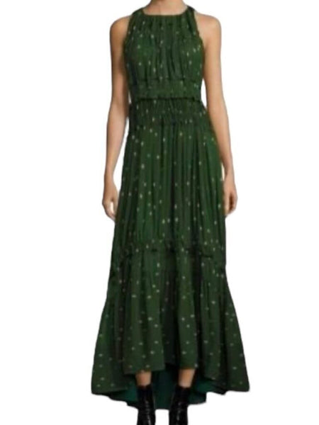 *NWT 3.1 Phillip Lim Silk Polka Dot Sleeveless Round Neck Pintuck Gown Maxi Dress, Size 4