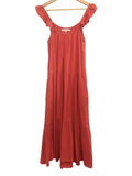 *XiRENA Rumer Cotton Gauze Sleeveless Ruffle Trim Scoop Tank Tiered Midi Dress, Size XS