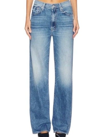 Mother The Dodger Flood High-Rise Loose Wide Leg Cuffed Cropped Jeans, Size 25(0)