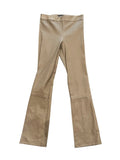 *NWT Theory Slim Kick Lamb Leather High Rise Flat Front Side Zipper Bootcut Pants, Size 00