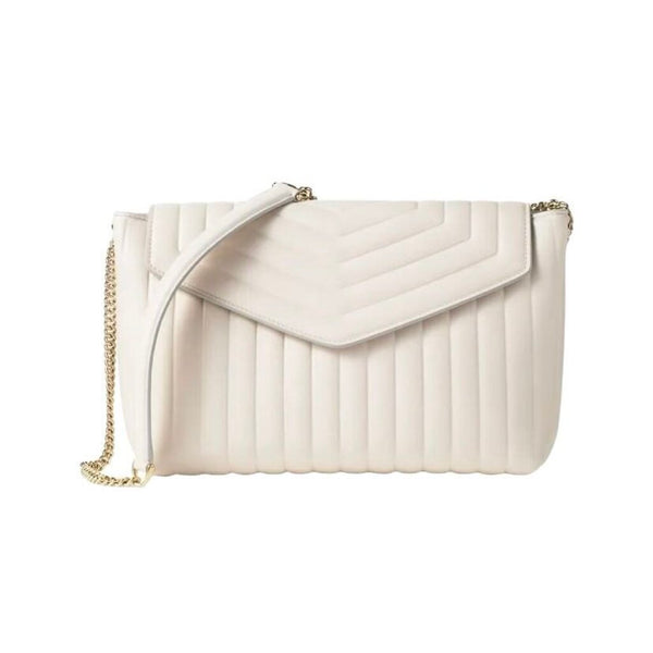 *Salvatore Ferragamo Quilted Leather Envelope Flap Front Gancini Chain Strap Shoulder Bag