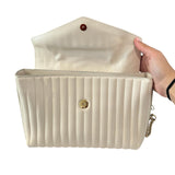 *Salvatore Ferragamo Quilted Leather Envelope Flap Front Gancini Chain Strap Shoulder Bag