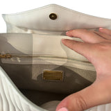 *Salvatore Ferragamo Quilted Leather Envelope Flap Front Gancini Chain Strap Shoulder Bag