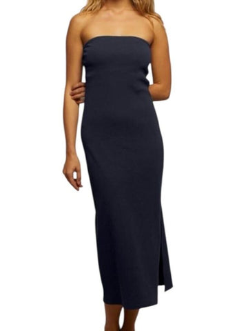 *PerfectWhiteTee Nadine Cotton Rib Knit Strapess Straight Midi Dress, Size S