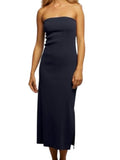 *PerfectWhiteTee Nadine Cotton Rib Knit Strapess Straight Midi Dress, Size S