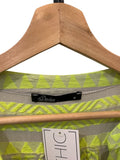 *Devotion Twins Ella Neon Embroidered Geometric 3/4 Sleeve Split Neck Tiered Mini Dress, Size M