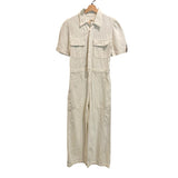 *Citizens of Humanity Miki Cotton Twill Stud Close Wide-Leg Utility Overall Jumpsuit, Size 6