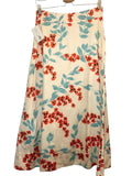 *Figue Isla Cotton Floral Fitted Waist Side Zipper A-Line Midi Skirt, Size 10