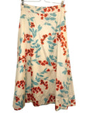 *Figue Isla Cotton Floral Fitted Waist Side Zipper A-Line Midi Skirt, Size 10