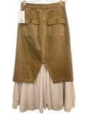 *Le Superbe Ms Benjamin Denim Zip Fly Utility Pocket Layered Tulle Flounce Midi Pencil Skirt, Size 4