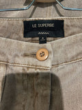 *Le Superbe Ms Benjamin Denim Zip Fly Utility Pocket Layered Tulle Flounce Midi Pencil Skirt, Size 4