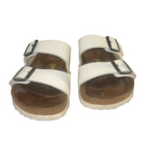 *Birkenstock Arizona Leather Oversized Buckle Double Strap Slide Sandals, Size 40