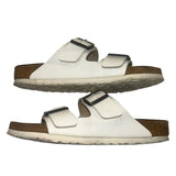 *Birkenstock Arizona Leather Oversized Buckle Double Strap Slide Sandals, Size 40