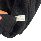 *Lisa Todd Mixed Media Faux Fine Fur & Ribbed Merino Wool Whipstitch Trim Full Zip Front Sweater Jacket, Size S