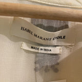 *Isabel Marant Etoile Relly Ellie Items Cotton Embroidered Short Sleeve Split Neck Shift Dress, Size FR38=US6