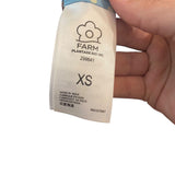 *Farm Rio Cross-Stitch Cotton Embroidered Ruffle Trim Square Neck Tiered Mini Dress, Size XS