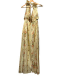 *NWT LoveShackFancy Antonie Floral Ruffle Tie Halter Open Back Maxi Dress, Size XS