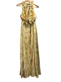 *NWT LoveShackFancy Antonie Floral Ruffle Tie Halter Open Back Maxi Dress, Size XS