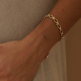 Katie Waltman Florence 24K Gold Plate Chunky Textured Oval Chain 6.5"-8" Bracelet