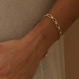 Katie Waltman Florence 24K Gold Plate Chunky Textured Oval Chain 6.5"-8" Bracelet