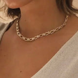 Katie Waltman Florence 24K Gold Plate Chunky Textured Oval Chain 15.5"-17" Necklace