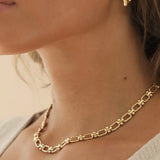 Katie Waltman Florence 24K Gold Plate Chunky Textured Oval Chain 15.5"-17" Necklace