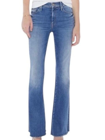*Mother The Weekender Fray High-Rise Flare-Leg Raw Hem Jeans, Size 25 (0)