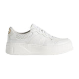 *Gucci GG Embossed Perforated Lace-Up Low-Top Sneakers, Size 38.5