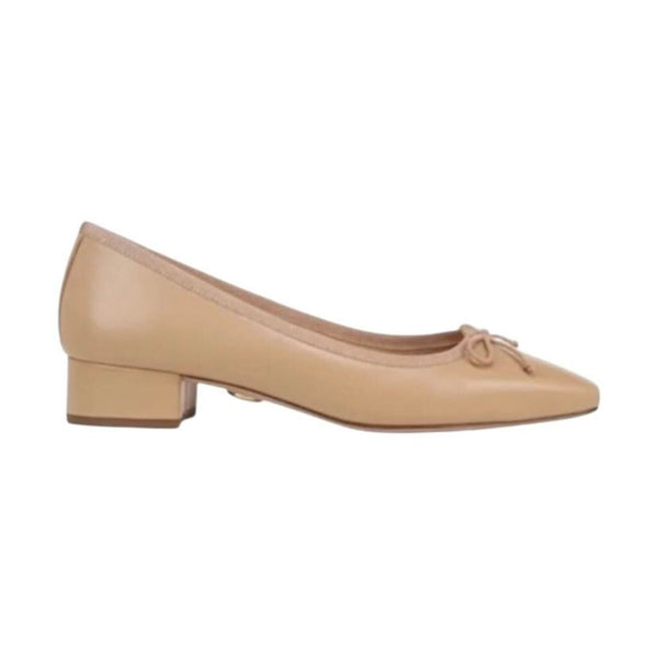 *Veronica Beard Cecile Leather Snip Toe Covered 1.5" Block Heel Ballet Pumps, Size 8